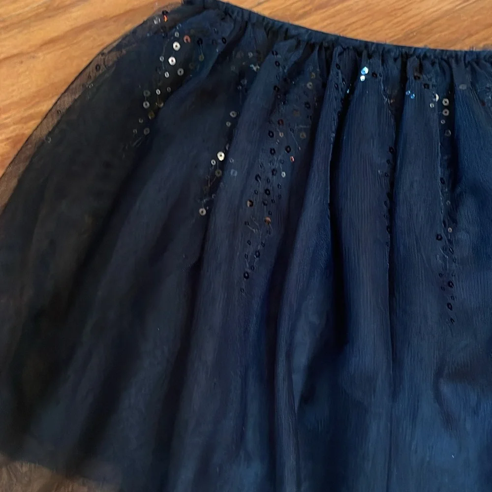 Justice Black Sequin Tulle Skirt